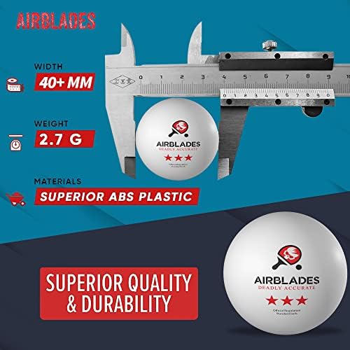 Airblades 3 כוכבי פינג פונג כדורים | ביצועים גבוהים, כדורי טניס שולחן למשחק ואימונים בטורניר | פלסטיק ABS מתקדם